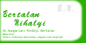 bertalan mihalyi business card